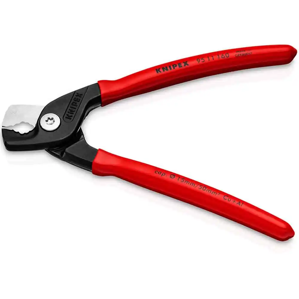 KNIPEX 160mm Shear Cable Cutter Plastic Grip Handle 9511160SB