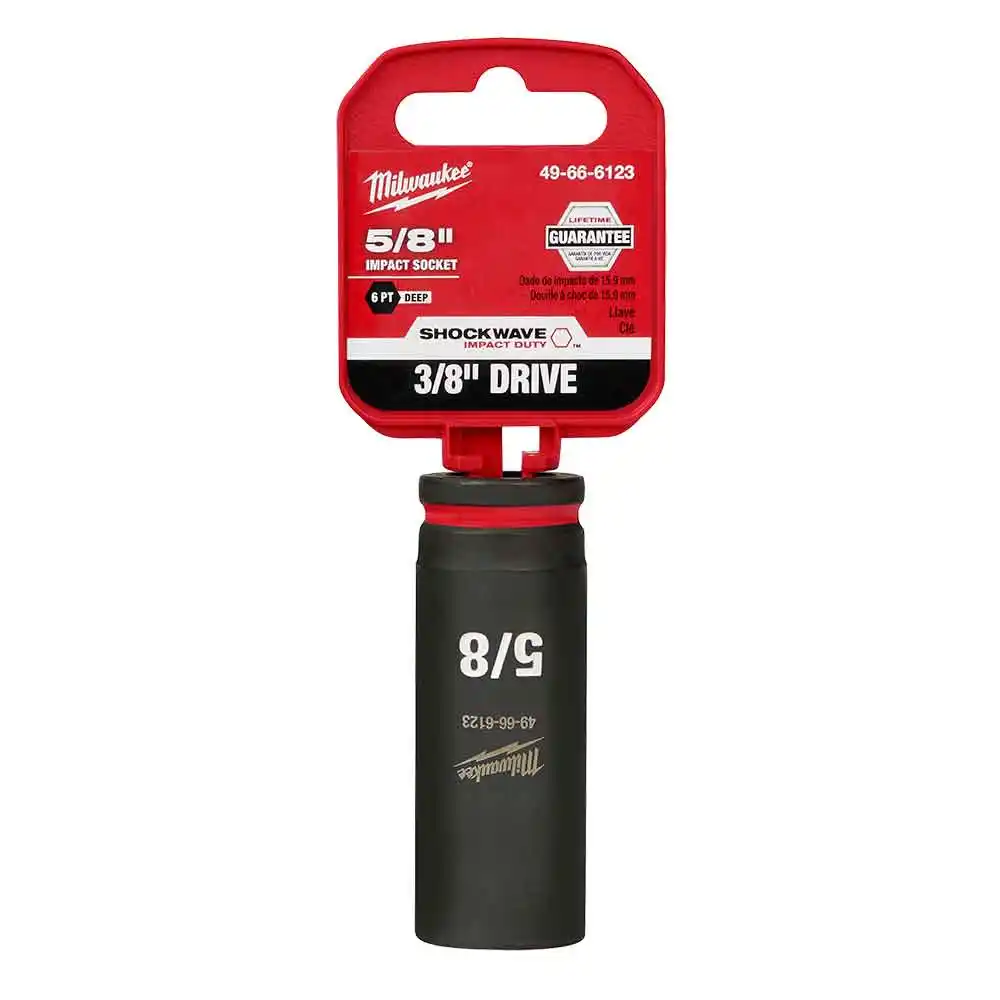 MILWAUKEE SHOCKWAVE 3/8" Drive 5/8" Deep 6 Point Impact Socket 49666123