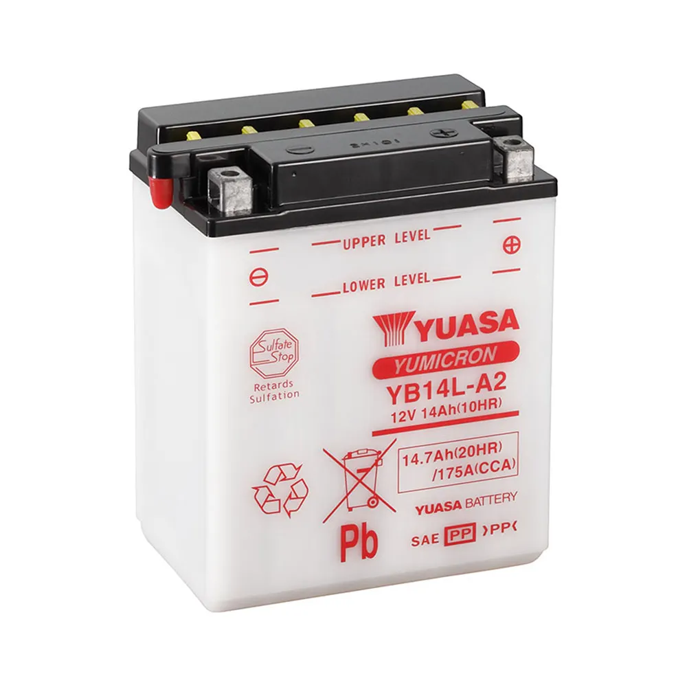 YUASA MOTORCYCLE YB14L-A2 +1LAC Motorcycle Battery 155054