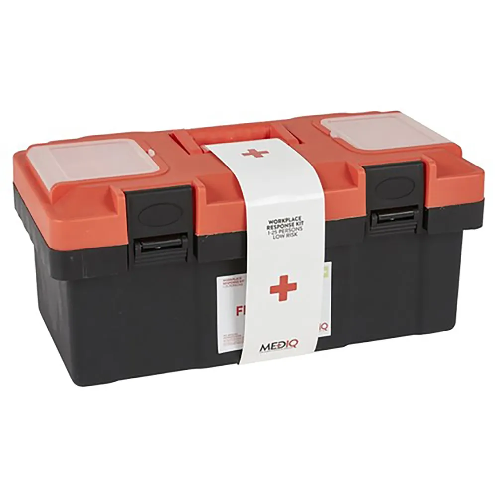 MEDIQ 1-25 Per L-Risk Pla Tackle Box First Aid Kit - Orange/Black FAEWT