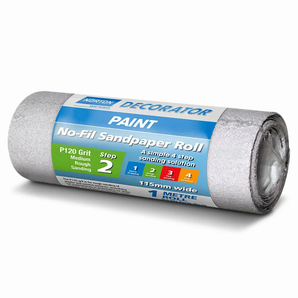 NORTON 115mm x 1m 120-Grit Sanding Roll for Paint - DECORATOR