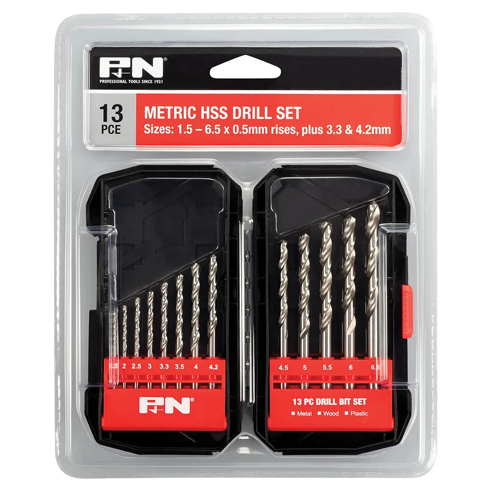 P&N 1.5-6.5mm Metric HSS-Bright Jobber Drill Bit Set - 13 Piece
