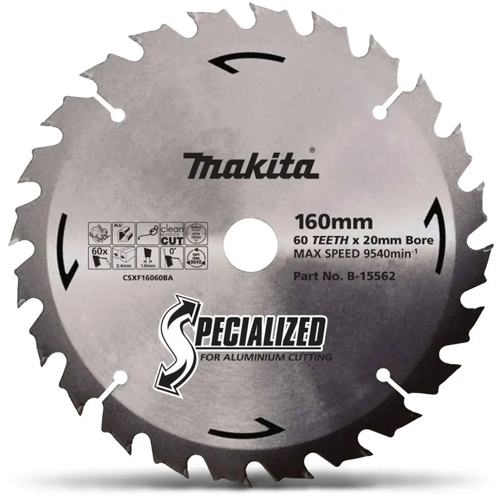 MAKITA 160mm 60T TCT Circular Saw Blade for Aluminium Cutting - SPECIALIZED