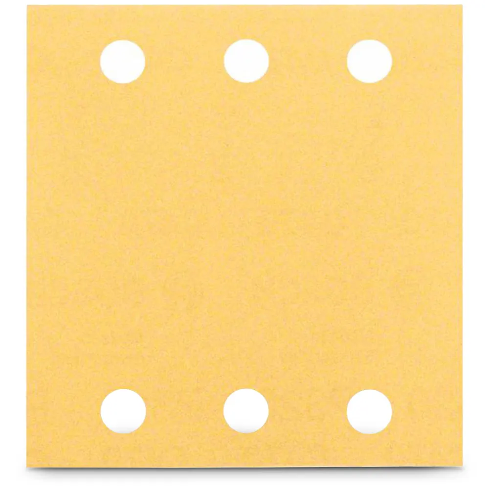 BOSCH 115 x 107mm 40-Grit 6-Hole Hook & Loop Sanding Sheet for Wood & Paint - 10 Piece