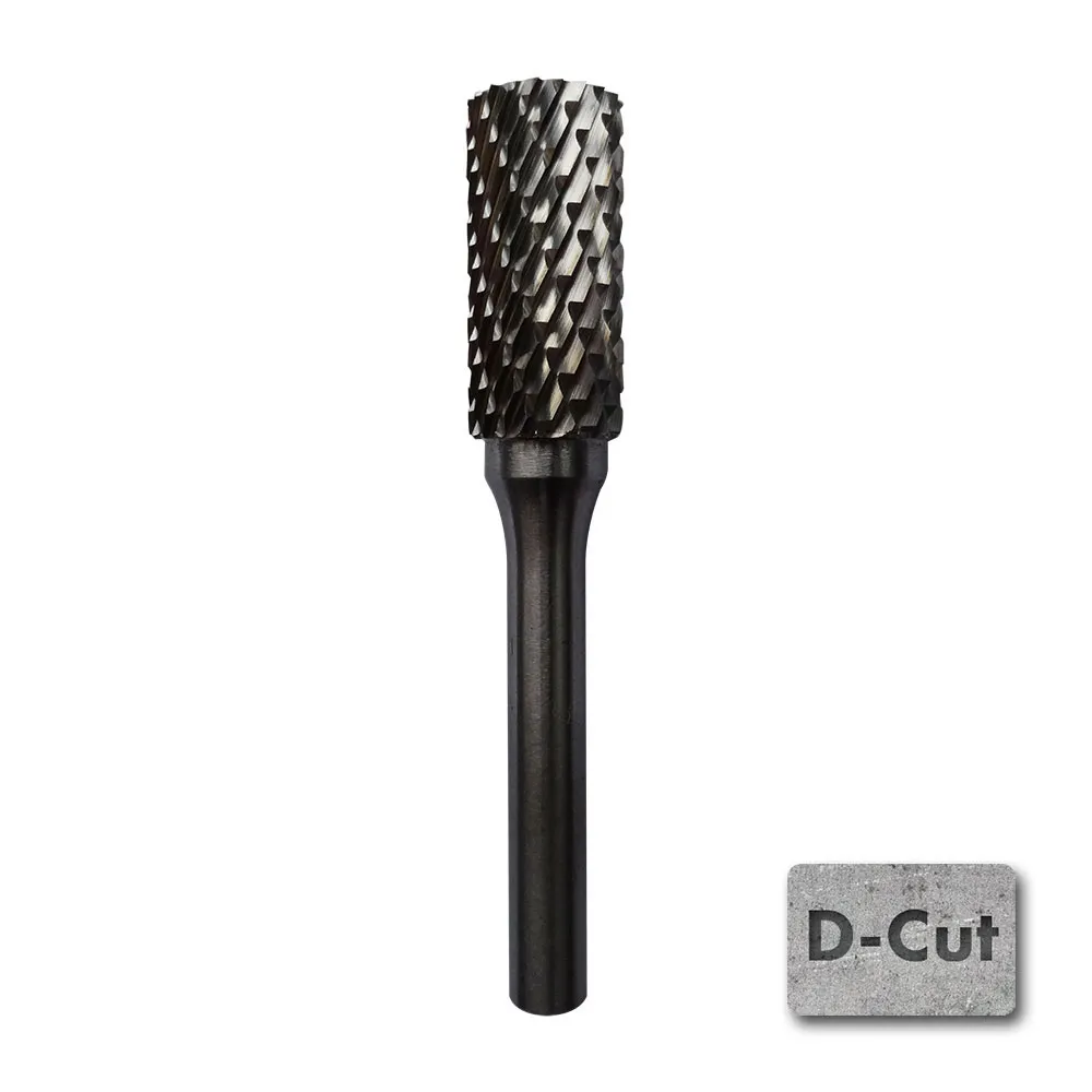 JOSCO 12 x2 5mm 1/4inch Shank Cylinder Diamond Cut Carbide Burr JB1004