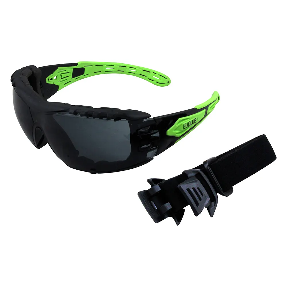 MAXISAFE Evolve Smoke Safety Glasses w/ Gasket & Headband EVO371-GH