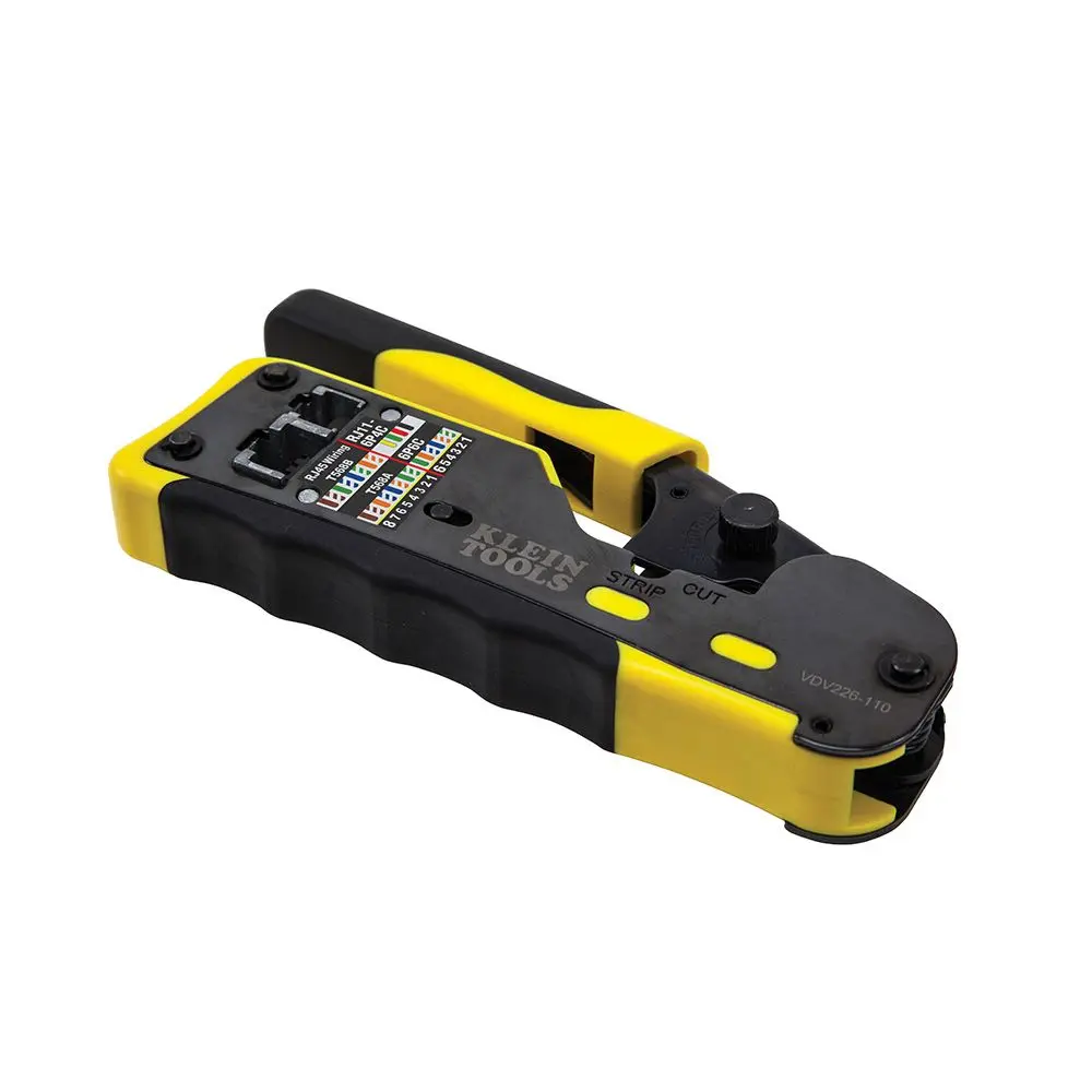 KLEIN Ratcheting Data Cable Crimper for Pass Thru AVDV226110