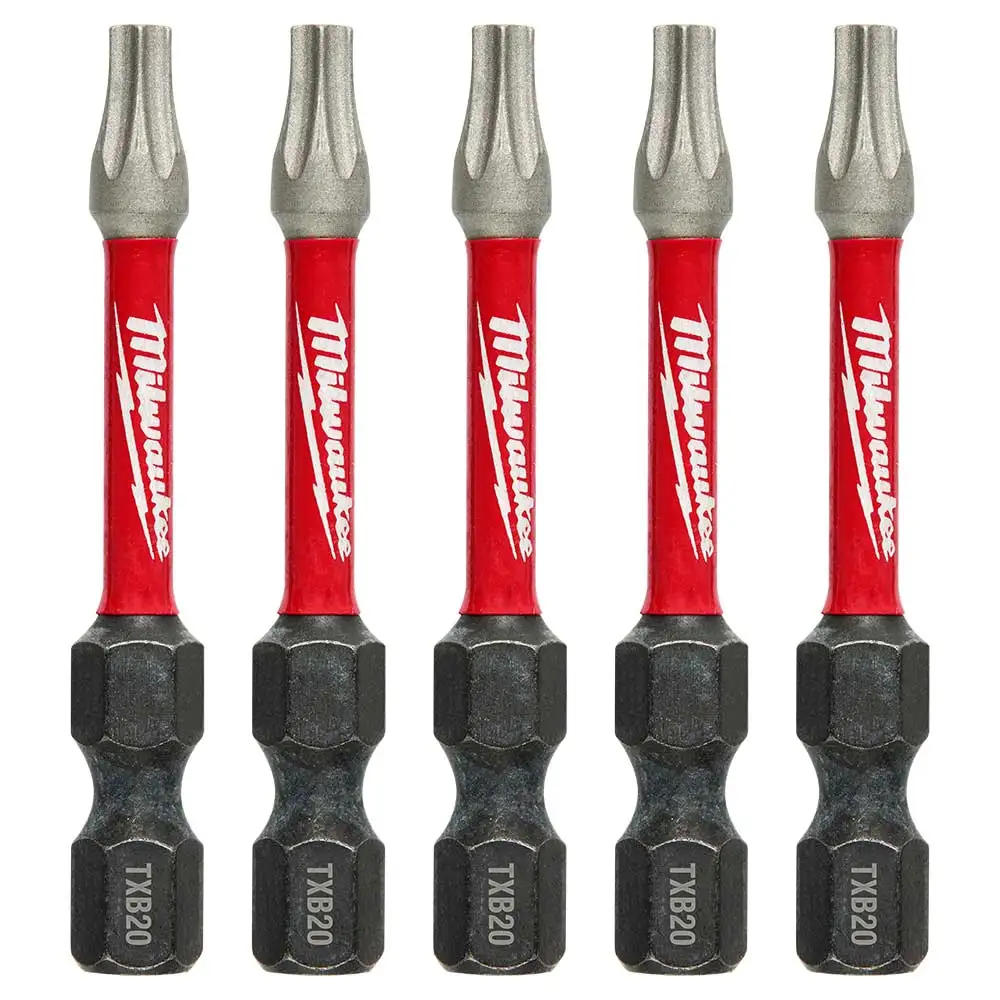 MILWAUKEE T20 x 50mm Torx Power Impact Screwdriver Bit - SHOCKWAVE - 5 Piece 48324694