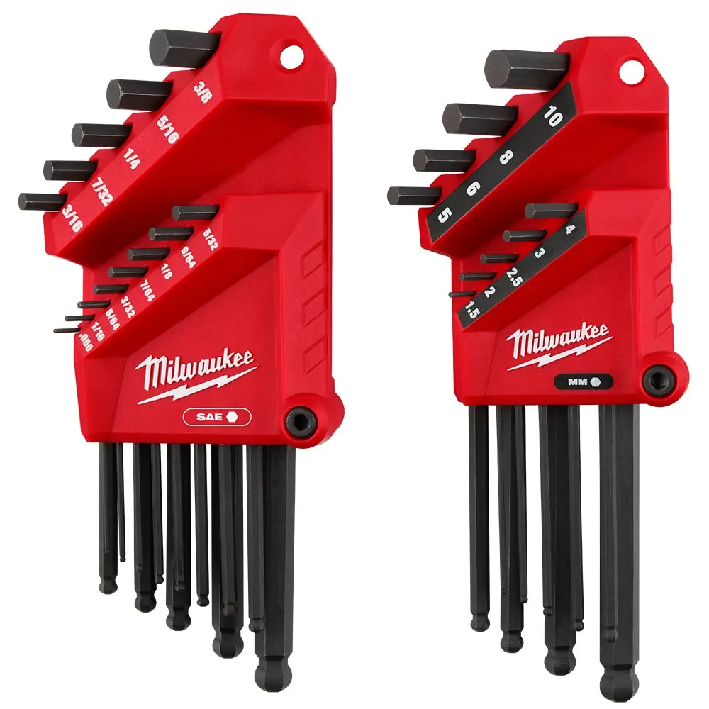 MILWAUKEE SAE/Metric L-Style with Ball End Hex Key Set - 22 Piece 48222187