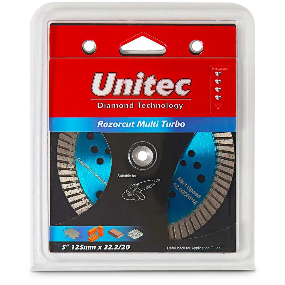 UNITEC 125mm Turbo Diamond Blade for General Purpose Cutting - RAZORCUT U-5RZMULTI