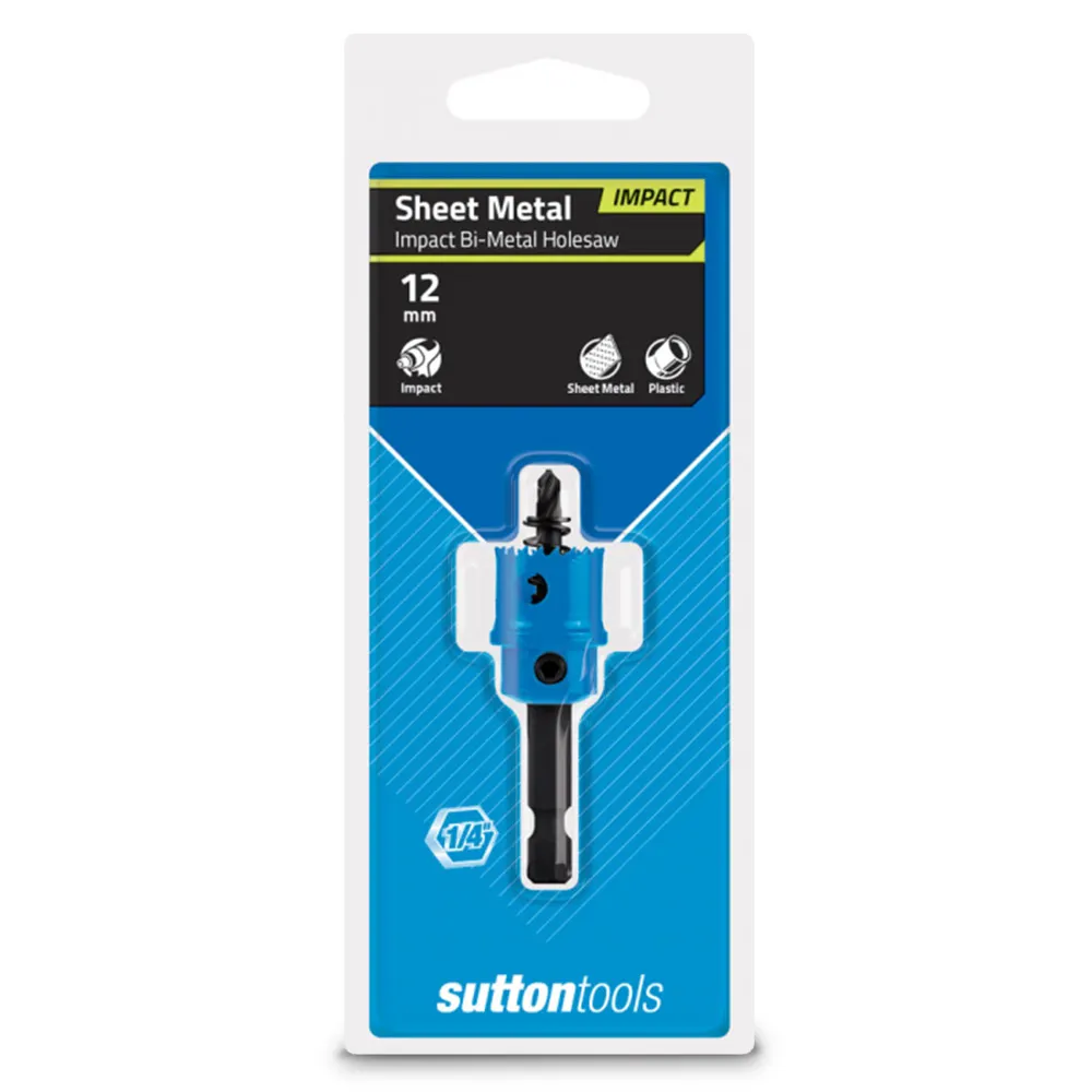 SUTTON 12mm 1/4-Hex Shank Bi-Metal Sheetmetal Holesaw