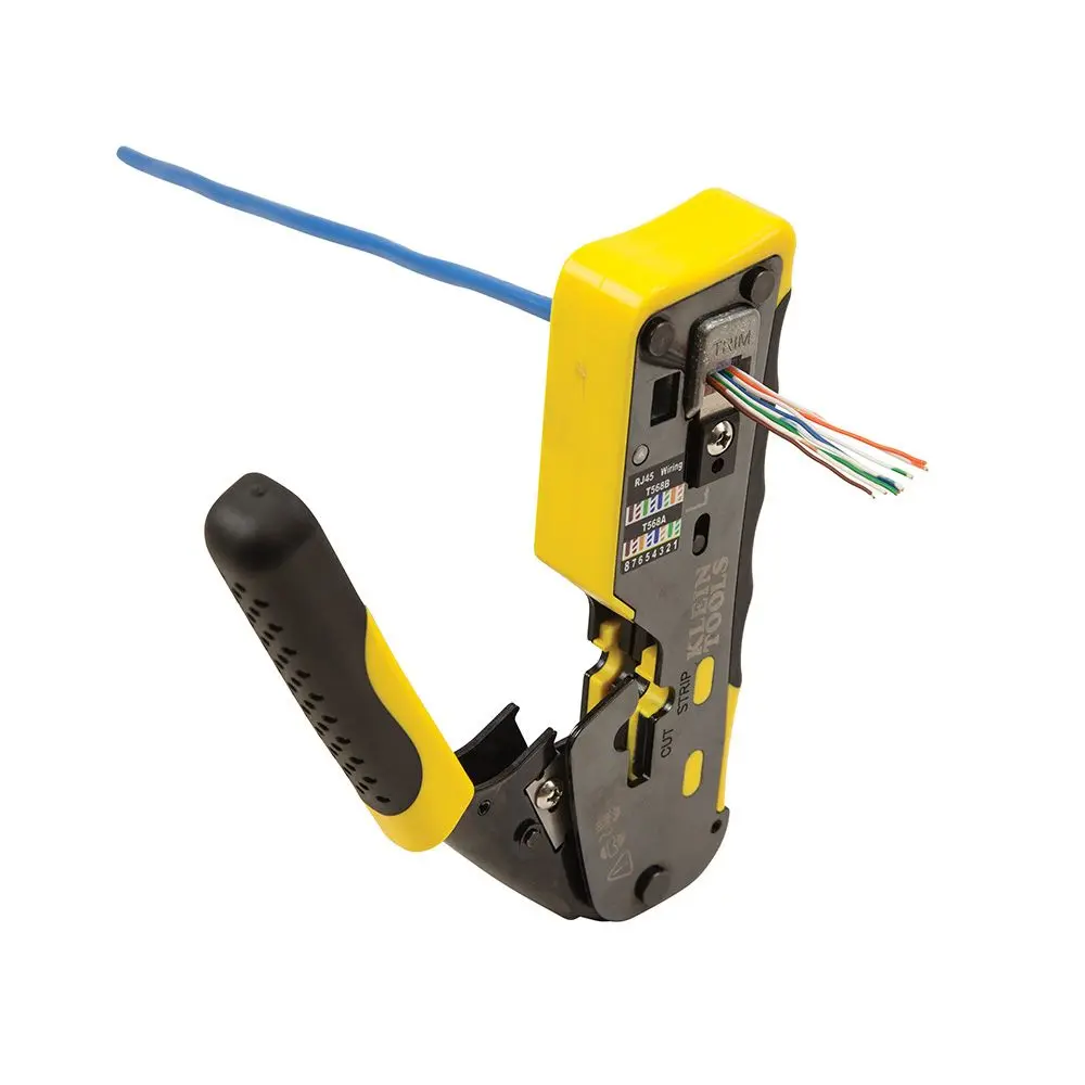 KLEIN Ratcheting Data Cable Crimper for Pass Thru AVDV226110