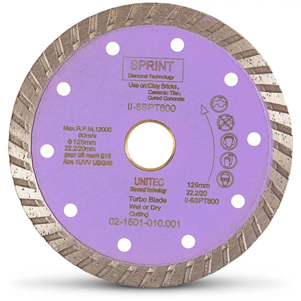 UNITEC 125mm Turbo Diamond Blade for General Purpose Cutting - SPRINT U-5SPT800