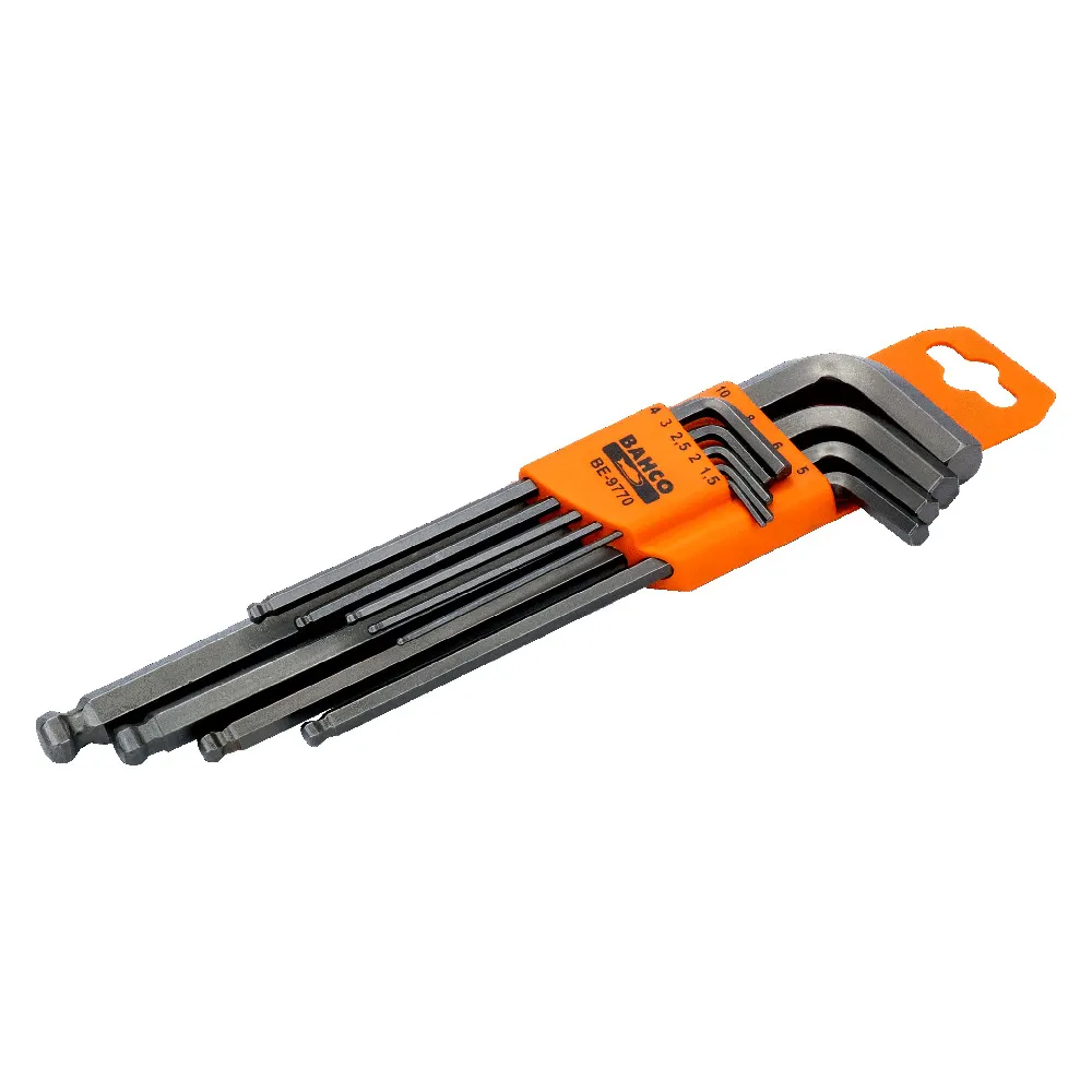 BAHCO 9 Piece Metric Long Ball End Hex L-Key Set BE9770
