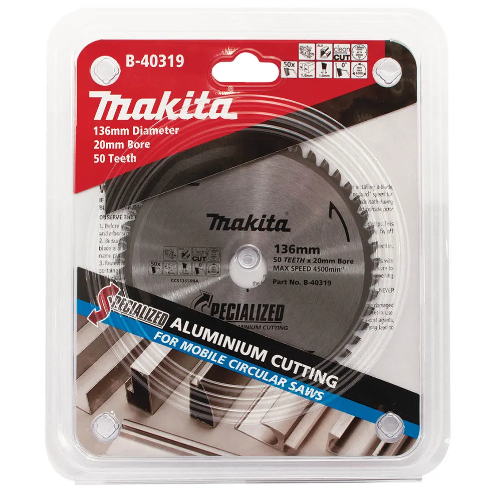 MAKITA 136mm 50T TCT Circular Saw Blade for Aluminium Cutting - SPECIALIZED B-40319
