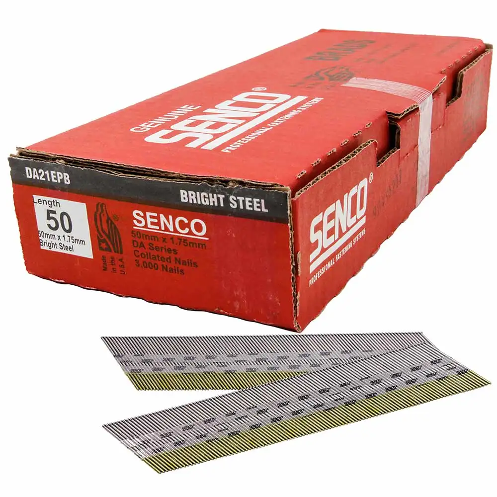 SENCO DA Series Bright Steel Brad Nail - 50mm Box of 3000 DA21EPB