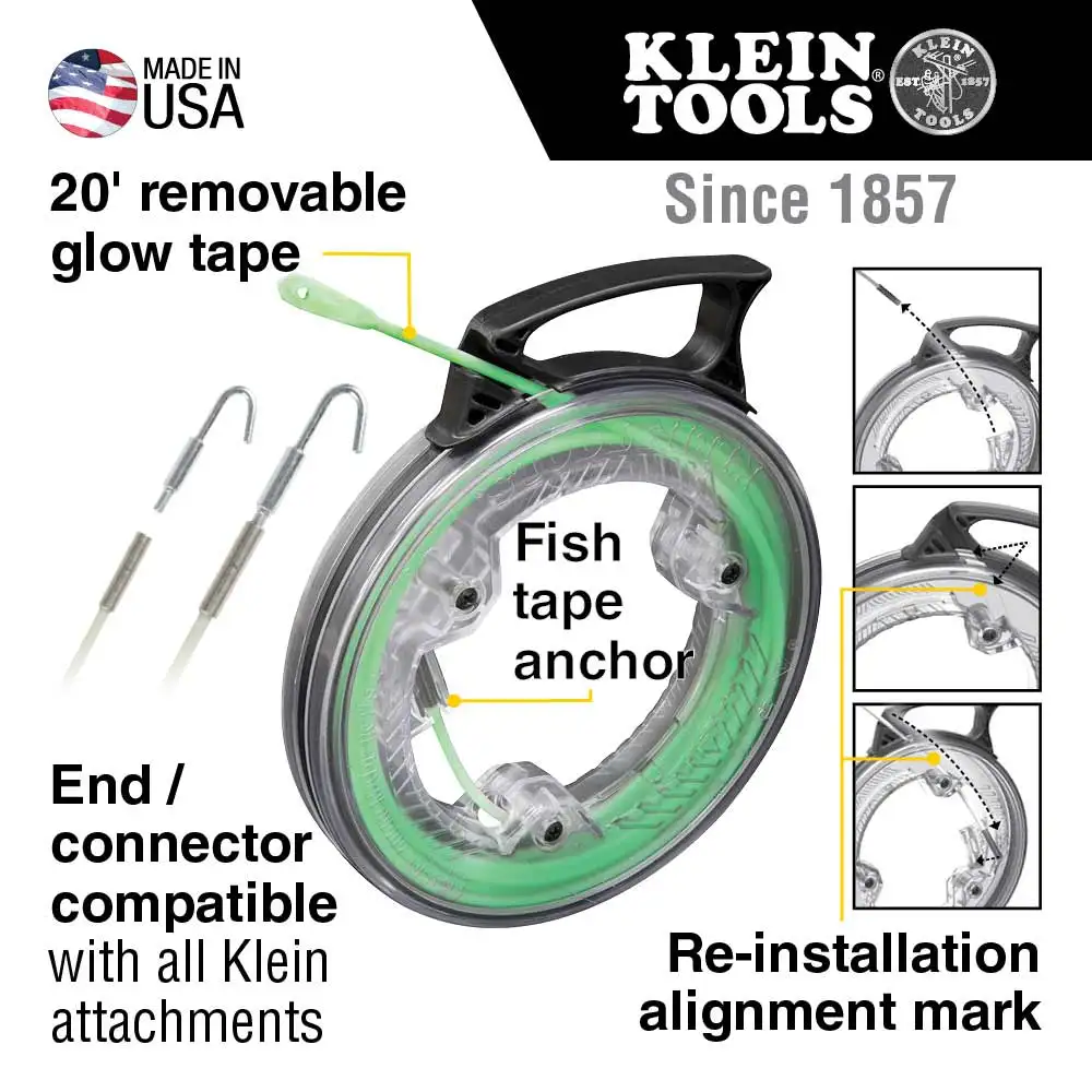 KLEIN 6.1m Glow in the Dark Fish Tape A-50550