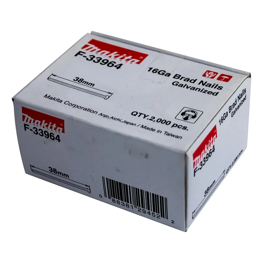 MAKITA 38 x 1.6mm EG 16GA C Nail Brad 2000Box F33964