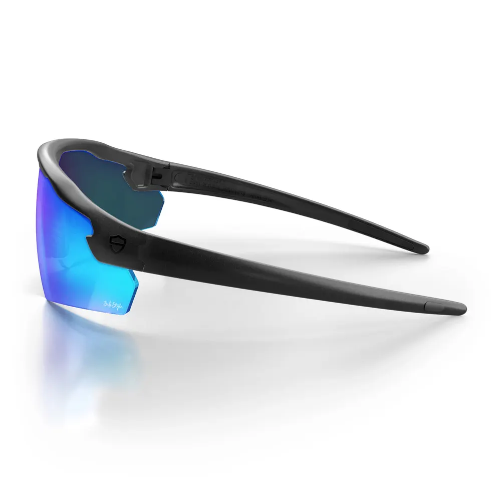 SAFESTYLE Phantoms Matte Black Frame Reflectors Blue Lens PHMBBT100