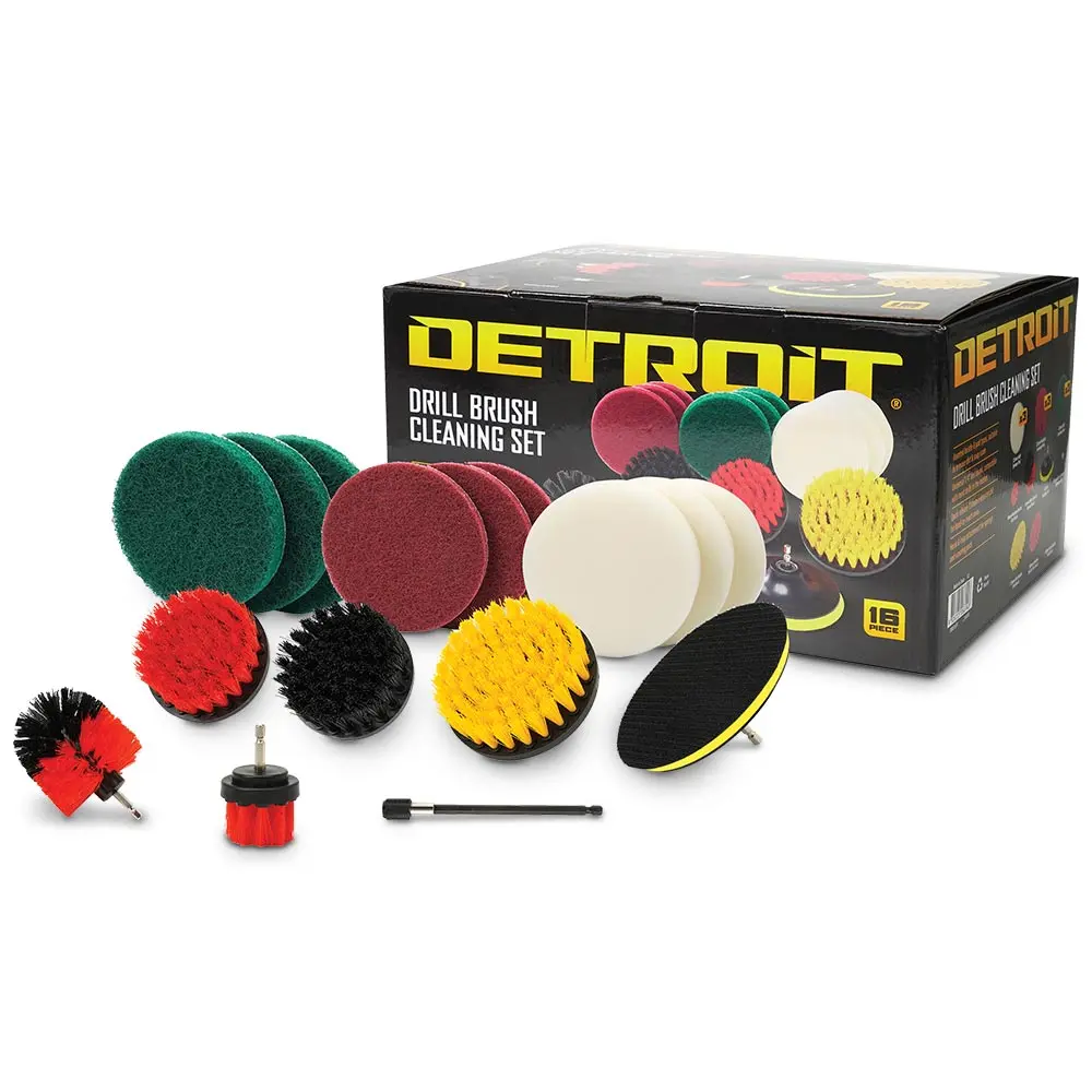 Detroit 16 Piece Assorted Cleaning Brush Set DBNS16PC