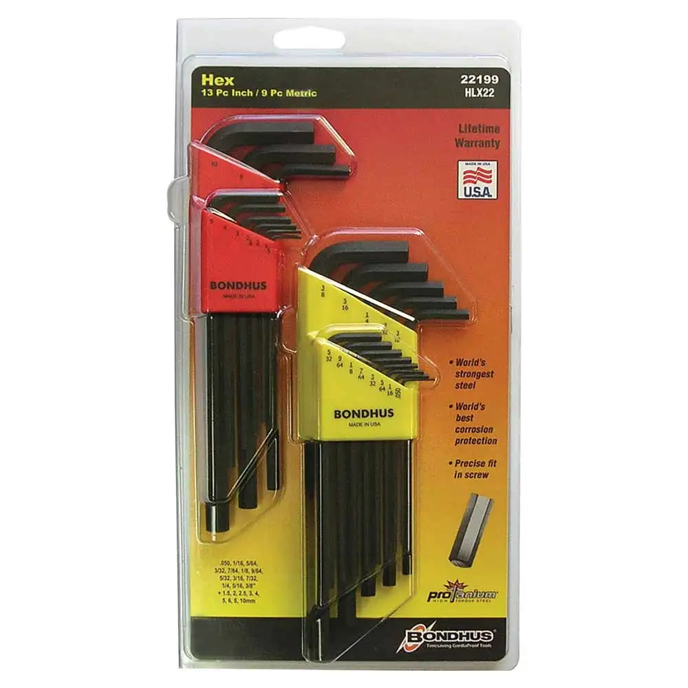BONDHUS AF/Metric Hex Key Set BD22199