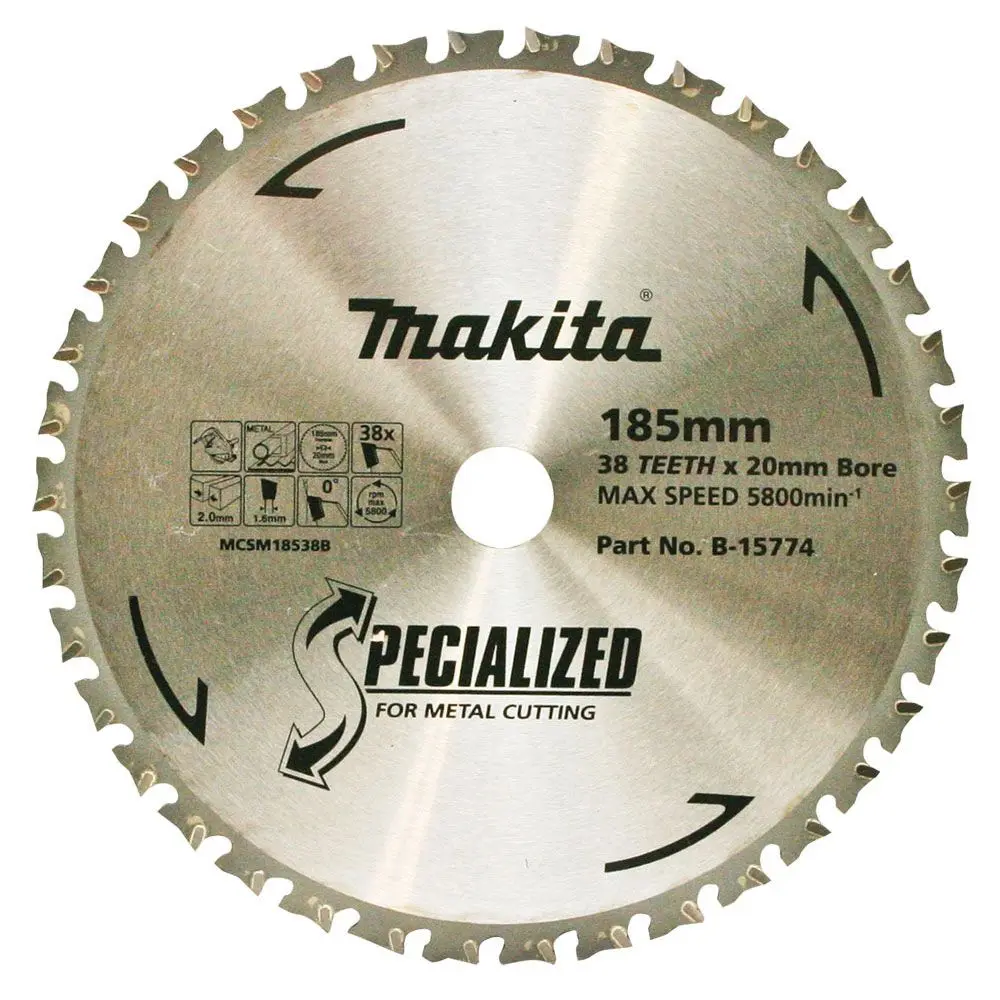 MAKITA 185mm 38T TCT Circular Saw Blade for Metal Cutting - SPECIALIZED