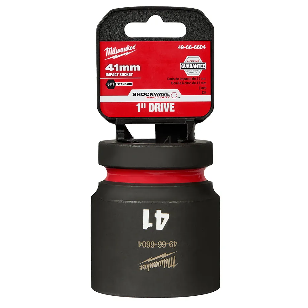 MILWAUKEE SHOCKWAVE 1inch Drive 41mm Standard 6 Point Impact Socket 49666604