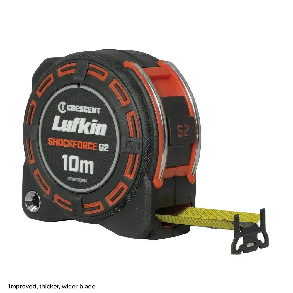 CRESCENT LUFKIN 10m x 32mm Shockforce Gen 2 Tape Measure - Yellow G2SF1032M