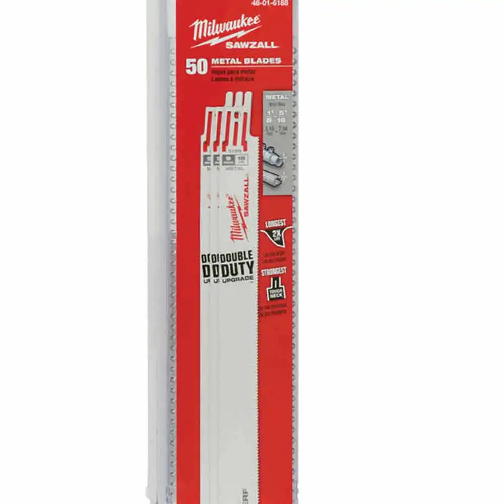 MILWAUKEE 230mm 18TPI Bi-Metal Reciprocating Saw Blade for Metal Cutting - THIN KERF - 50 Piece 48016188