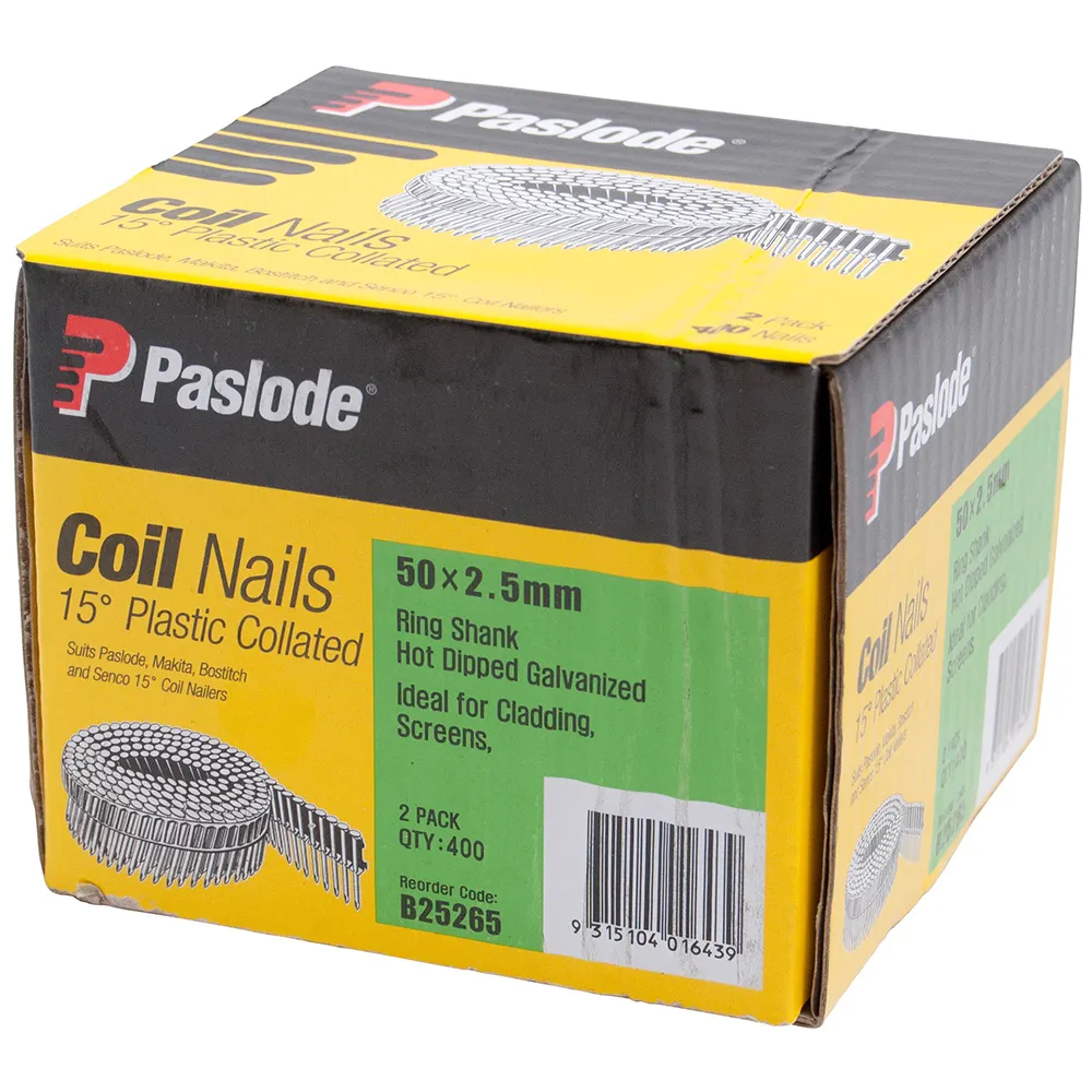 PASLODE 50mm Collated Plastic Sheet Nails 400 Pack B25265