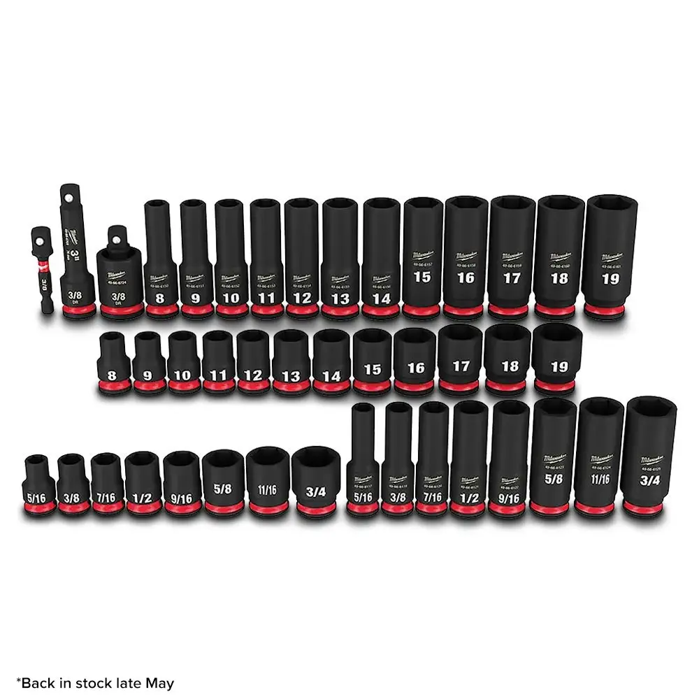 MILWAUKEE 43 Piece 3/8inch Drive 6 Point SAE & Metric Impact Socket Set 49667009