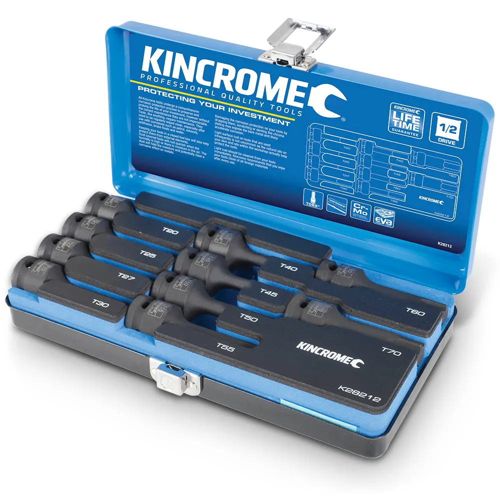 KINCROME 1/2inch Drive Metric Torx Socket Set - 10 Piece K28212