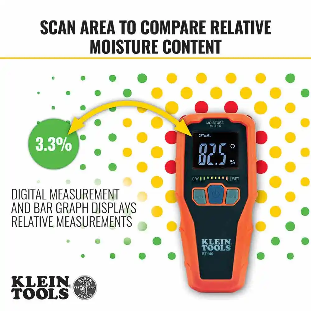 KLEIN Up to 19mm Pinless Moisture Meter A-ET140