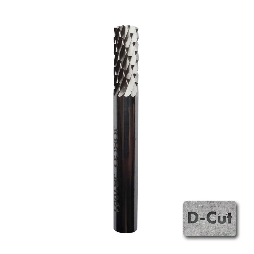 JOSCO 6 x 16mm 1/4inch Shank Cylinder Diamond Cut Carbide Burr