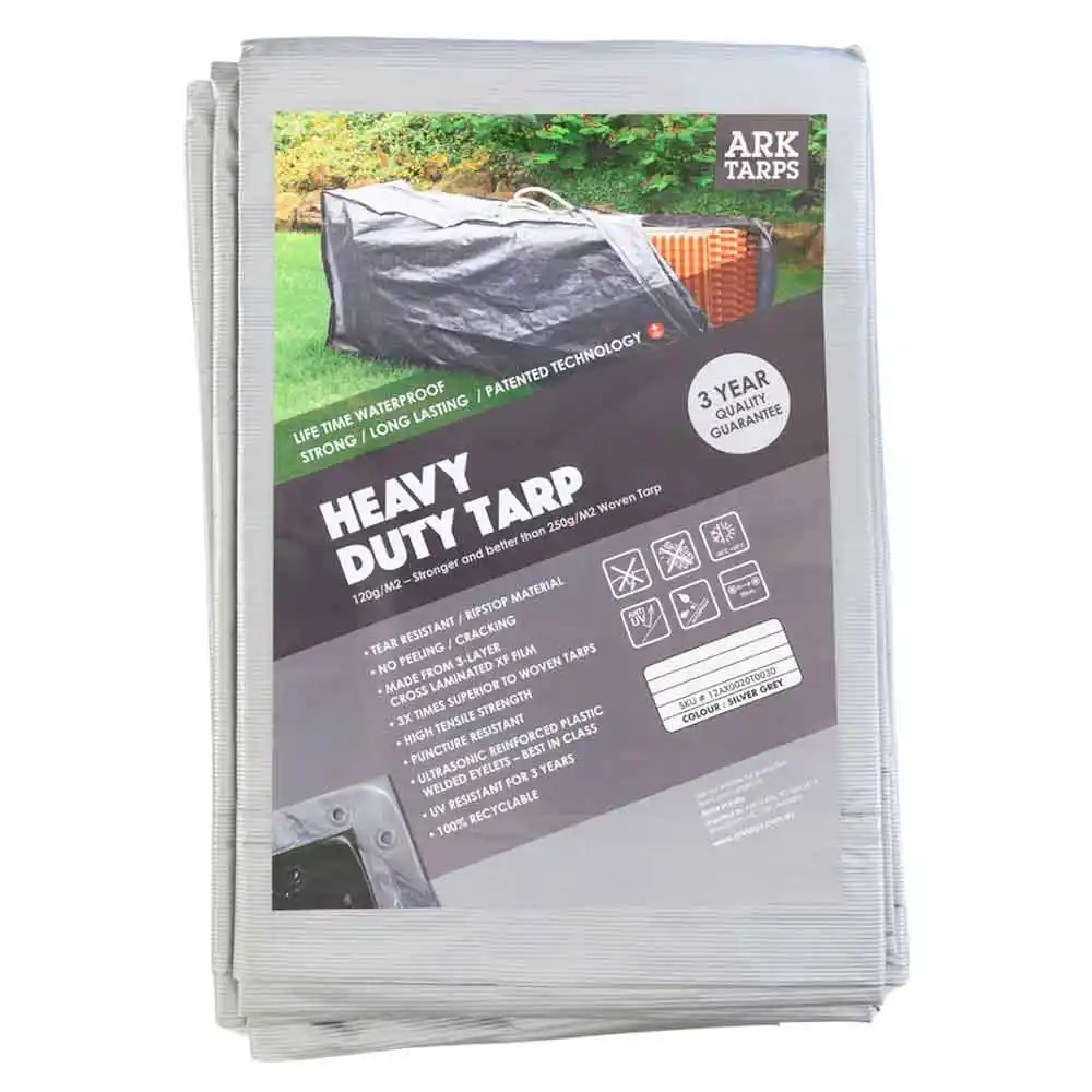 ARK TARPS 4M x 6M Grey Heavy Duty Tarp 12AX0040T0060