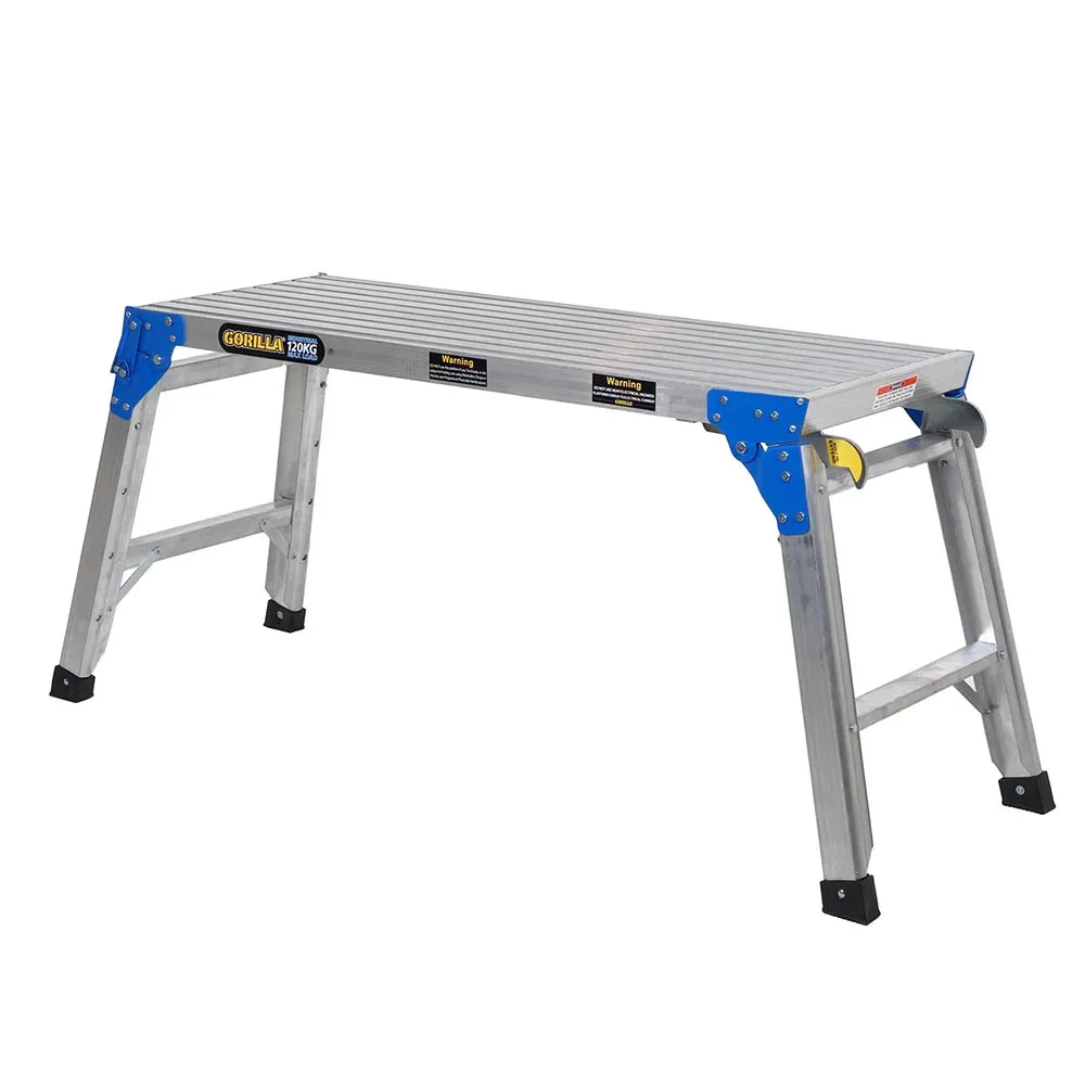 GORILLA Work Platform With Connecting Brackets 0.6-0.9m Aluminium 120kg Industrial MW105-CWB