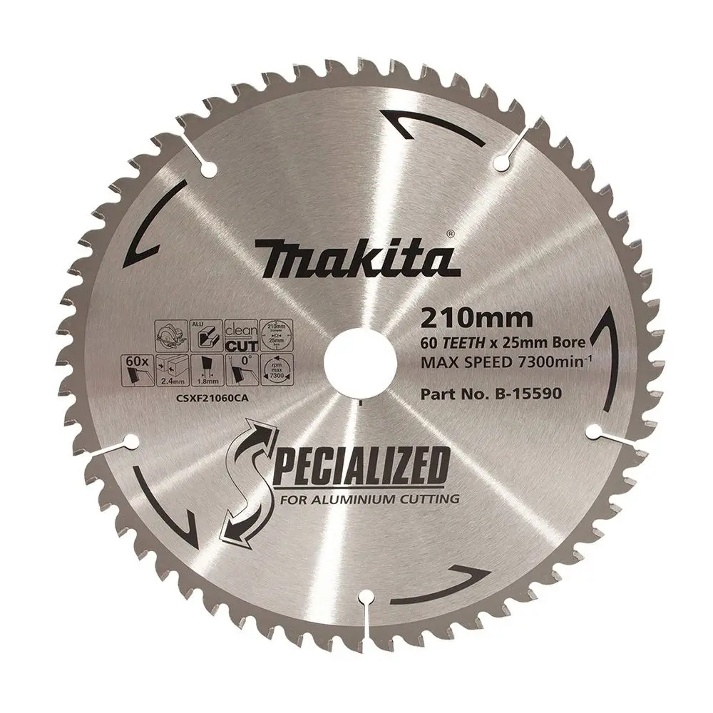 MAKITA 210mm 60T TCT Circular Saw Blade for Aluminium Cutting - SPECIALIZED B-15590