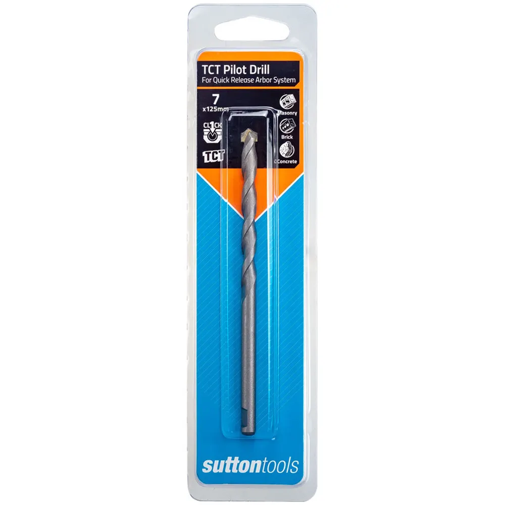 SUTTON 7.0 x 125mm TCT Holesaw Pilot Drill Bit - Quick Release Arbor System