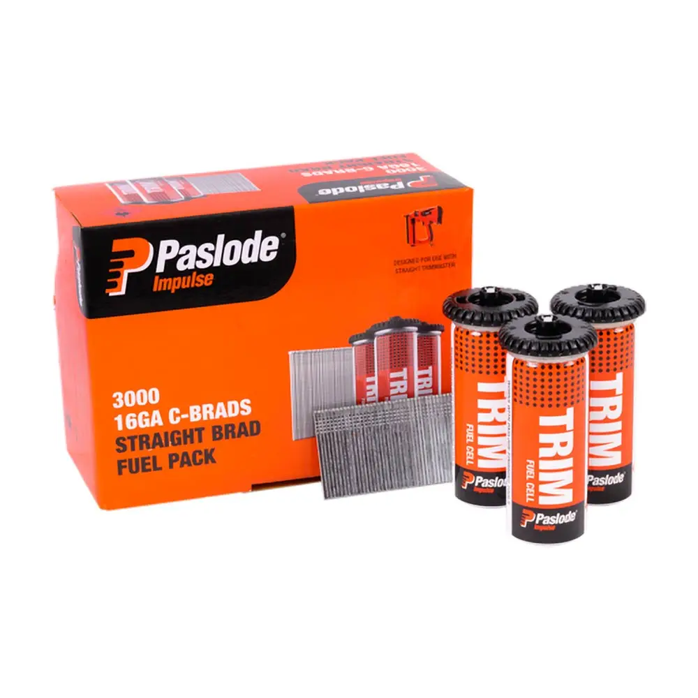 PASLODE 38mm C Brad Nails & 3 Fuel Cells - 3000 Pack B20627