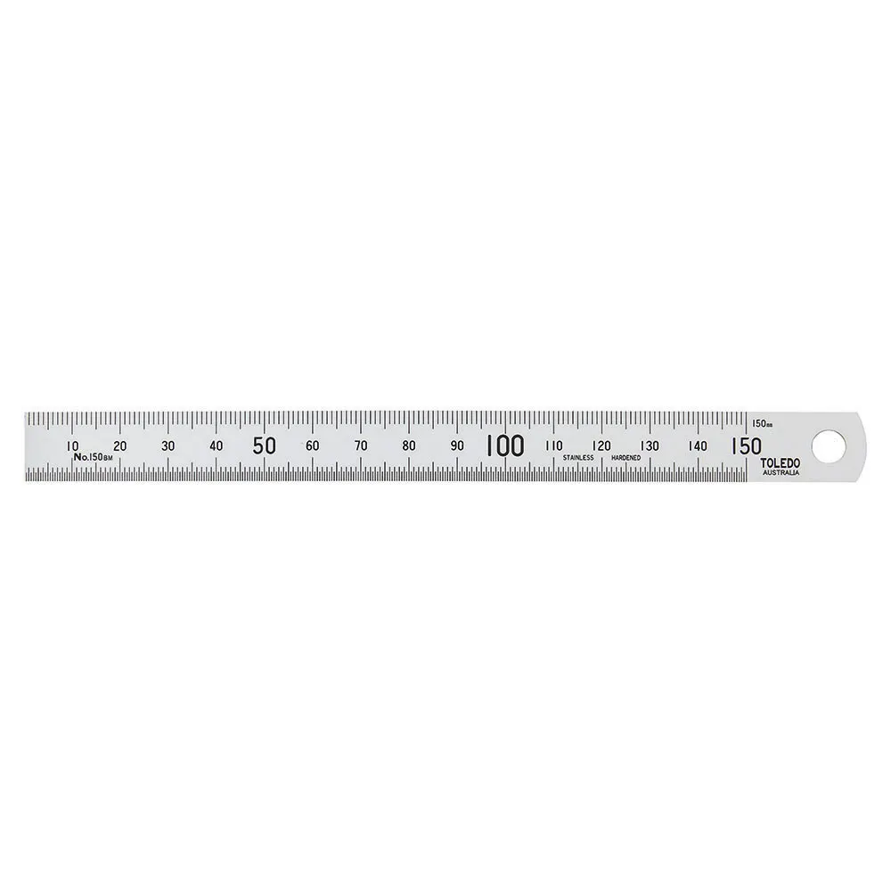 TOLEDO 150mm Single Sided Metric Stainless Steel Ruler 150BM