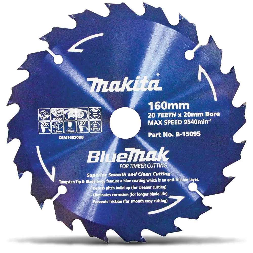 MAKITA 160mm 20T TCT Circular Saw Blade for Wood Cutting - BLUEMAK B150955