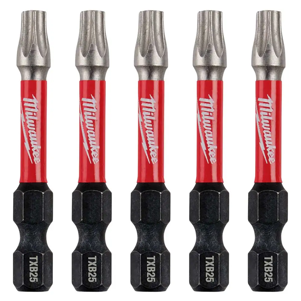 MILWAUKEE T25 x 50mm Torx Power Impact Screwdriver Bit - SHOCKWAVE - 5 Piece 48324696