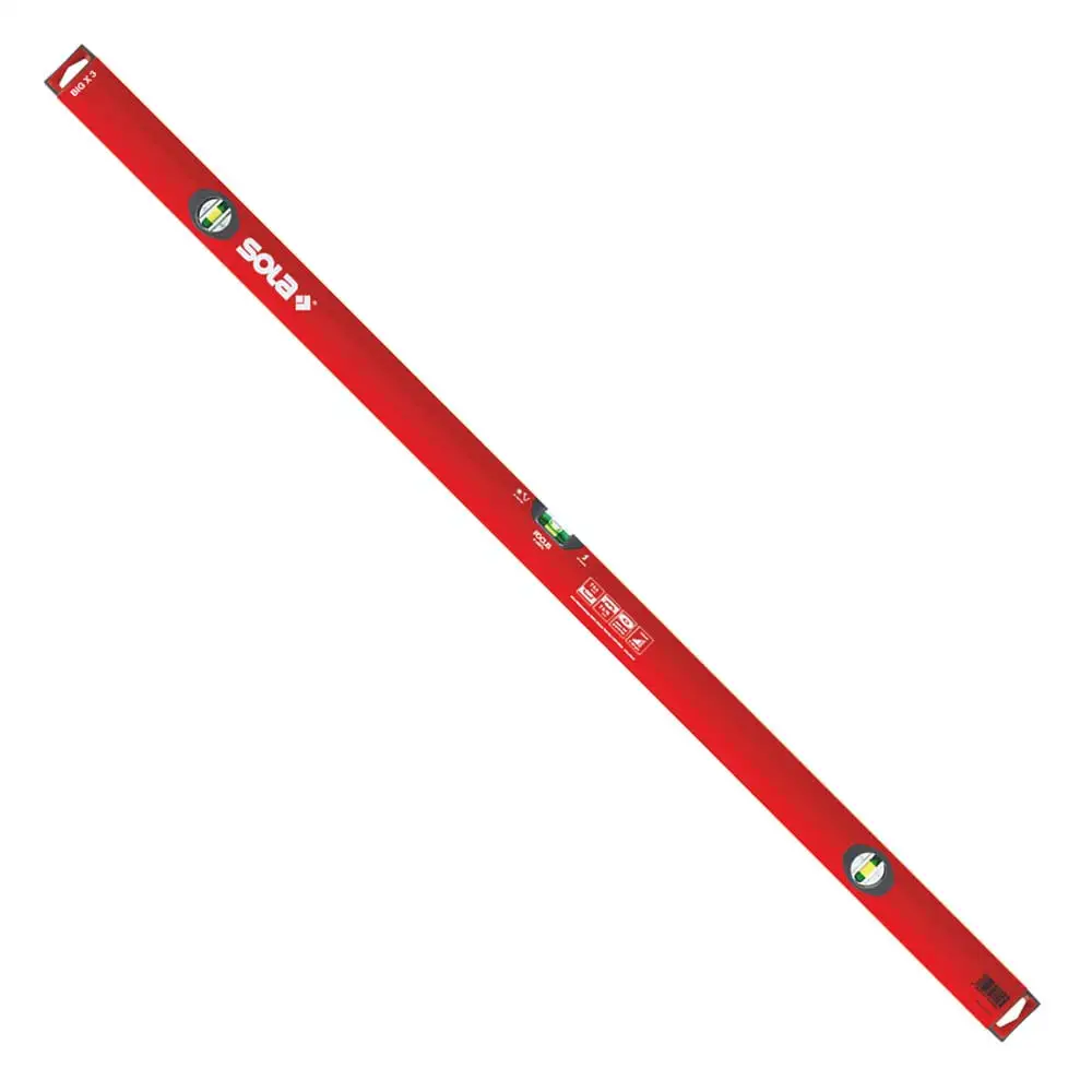 SOLA 1800mm 3 Vials Spirit Level Box - Red 01215601