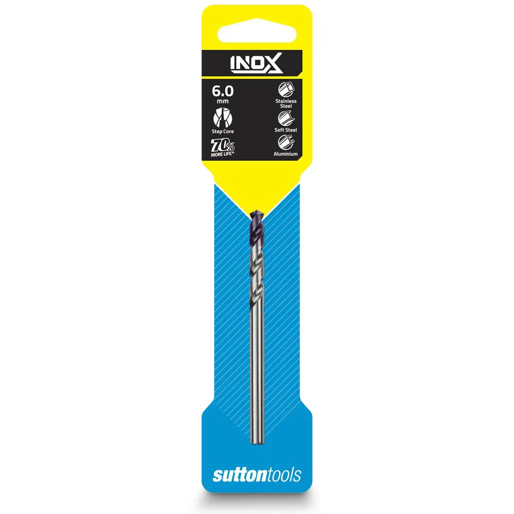 SUTTON 6.0 x 93mm HSS-TiAIN Jobber Drill Bit for Stainless - INOX