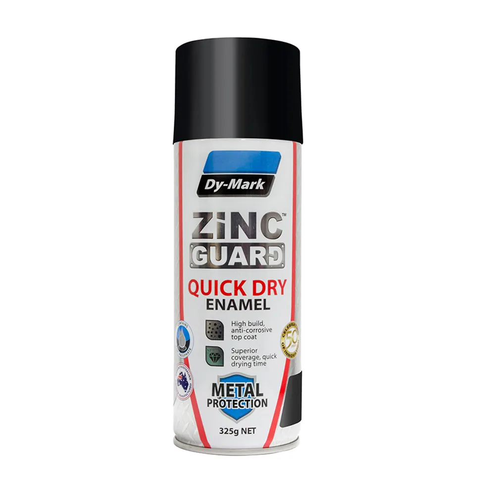 DYMARK 325g Aerosol Quick Dry Gloss Black Zinc Guard Paint Enamel 230932301