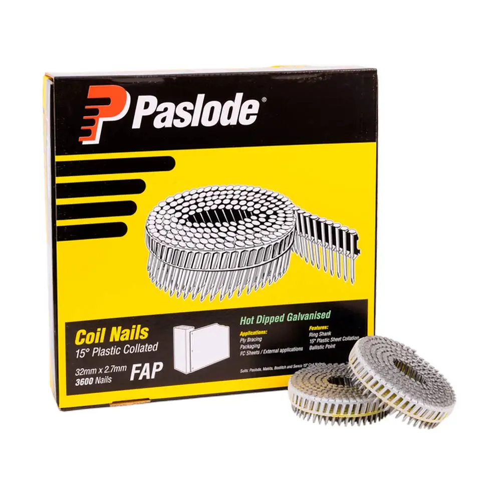 PASLODE 32 x 2.7mm Ring Shank Coil Nails 3600 Box B25120