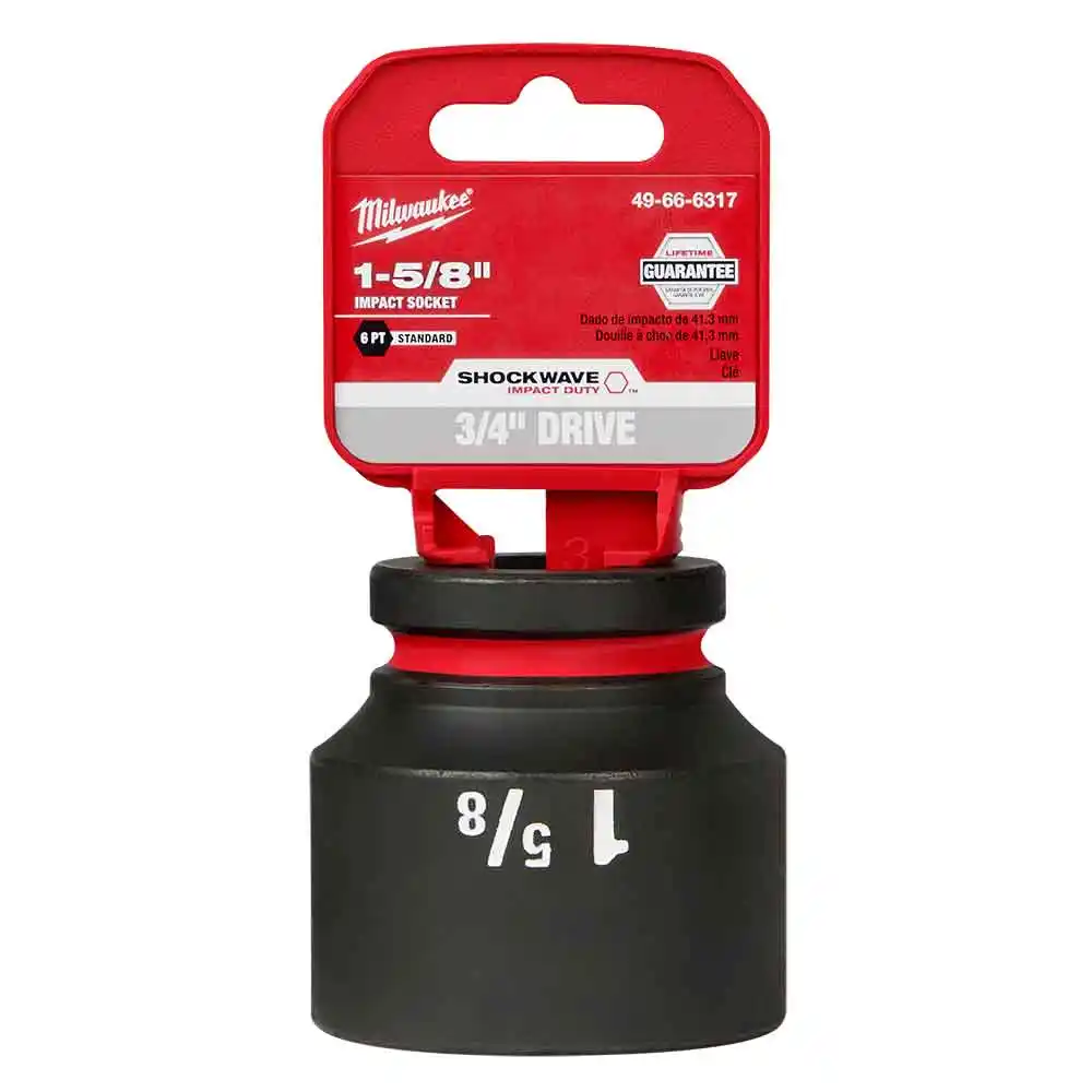 MILWAUKEE SHOCKWAVE 3/4" Drive 1-5/8" Standard 6 Point Impact Socket 49666317