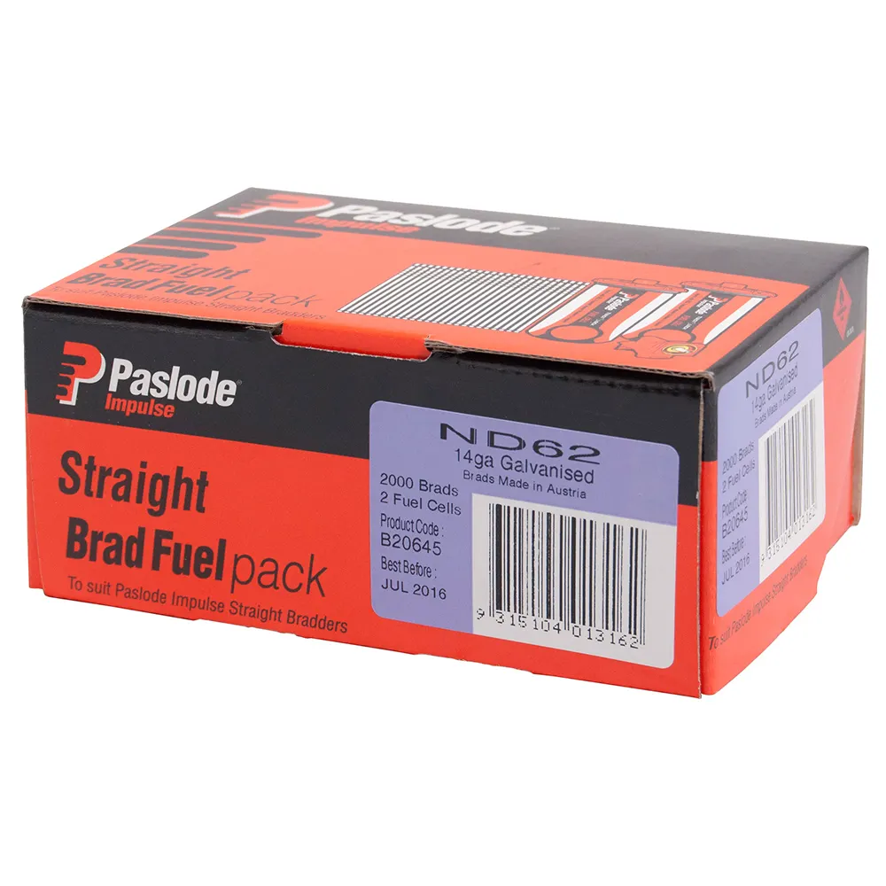 PASLODE 62mm ND Series Brads 2000 Pack B20645