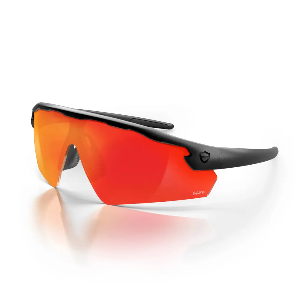 SAFESTYLE Phantoms Matte Black Frame Reflectors Red Lens PHMBRT100