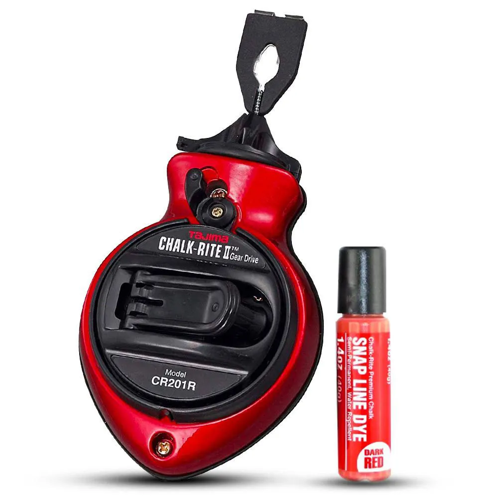 TAJIMA 30m Chalk Line Aluminium Reel Set CR201RPR